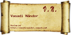 Vasadi Nándor névjegykártya
