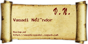 Vasadi Nándor névjegykártya