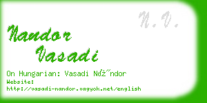 nandor vasadi business card